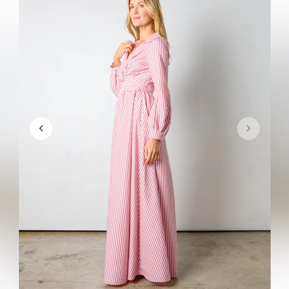 Vestique Pink Striped Maxi Dress - Picture 4 of 6